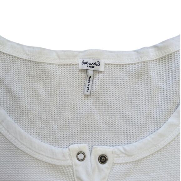 SPLENDID Thermal Forever Henley white long sleeve top size large - Picture 2 of 9